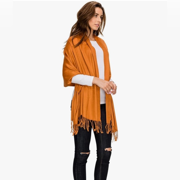 Unisex Large Lightweight Soft Silky Real Cashmere Shawl Wrap Scarf -olive - Picture 3 of 5